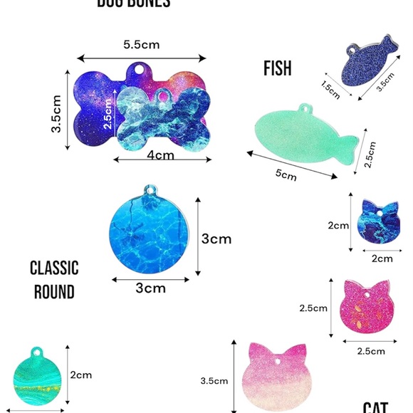 Custom Glitter Dog Bone Keychains - Picture 2 of 3